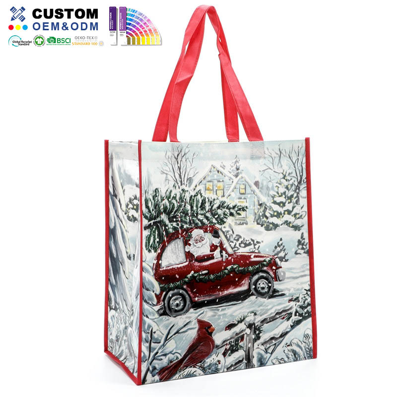 Gloss Snowman Pp Non Woven laminointi Shopper